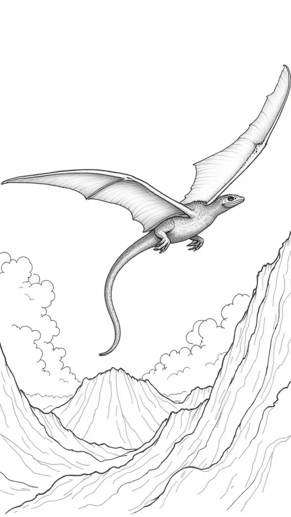 realistic pterodactyl coloring page